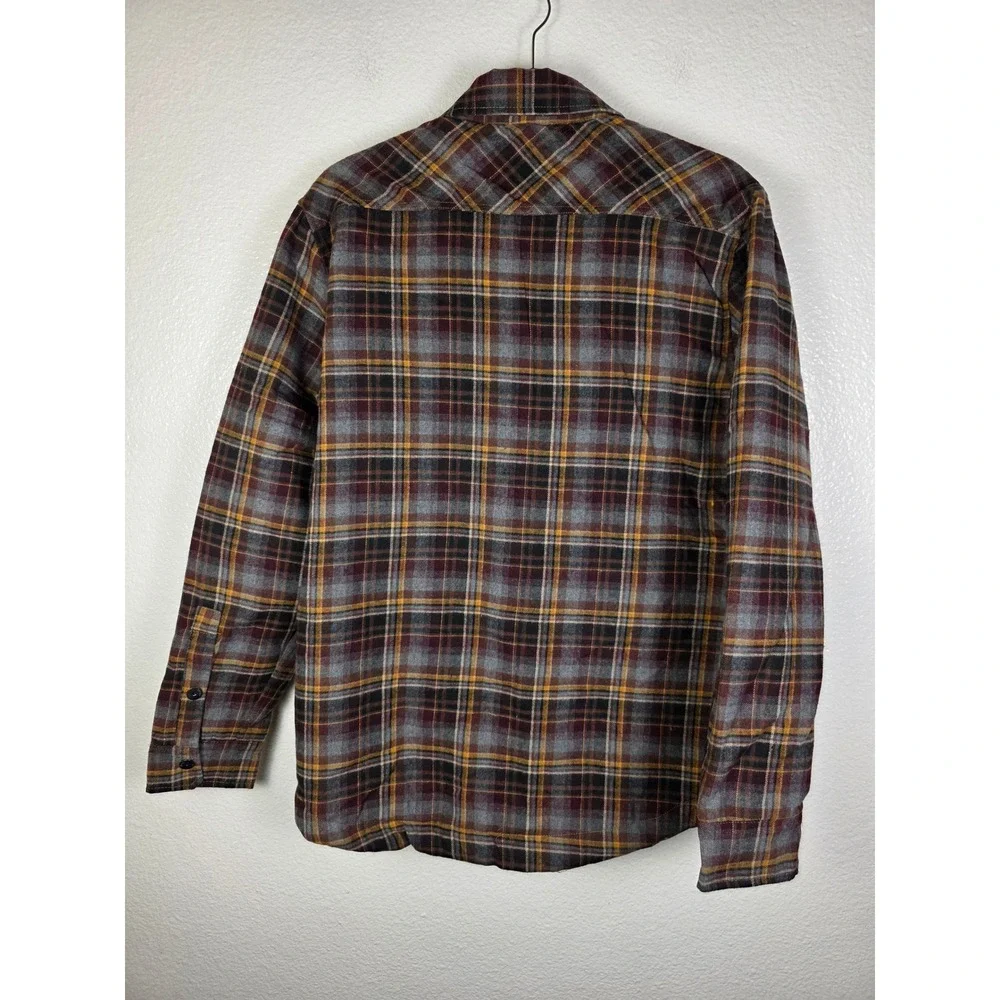 Buffalo David Bitton Mens Sherpa Lined Flannel Shirt Jacket Plaid Size S